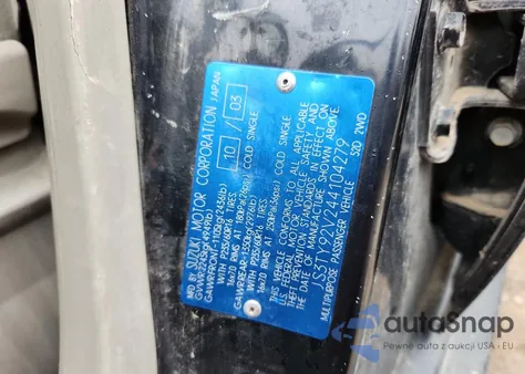 2004 Suzuki Xl7 Ex из США, поврежденный, VIN JS3TY92V244104279